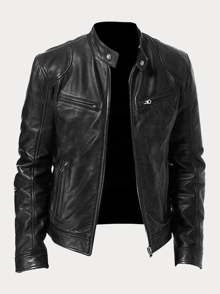 Roberto™ - Men's Biker-Style Leather Jacket