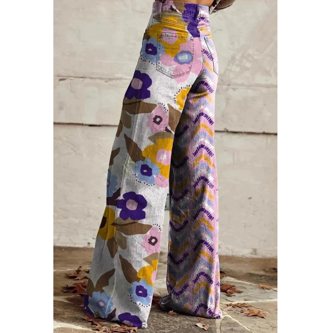 Beverly | Summer Graphic Wide Leg Pants For Women