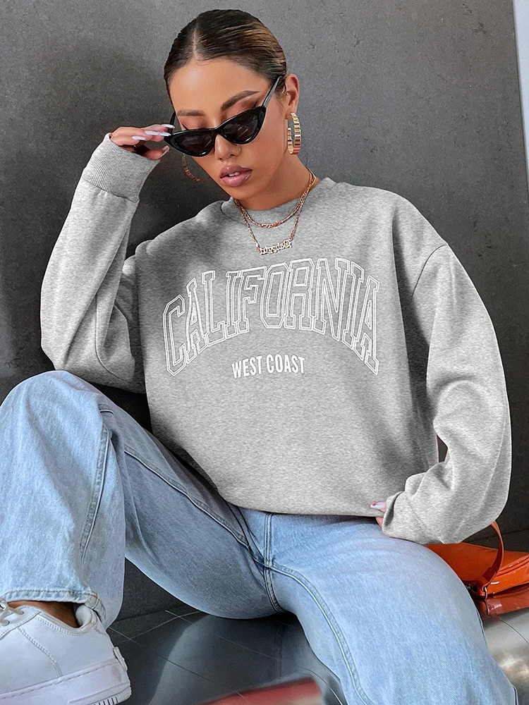 California West Coast sweatshirt with oversized fit - women's jumper