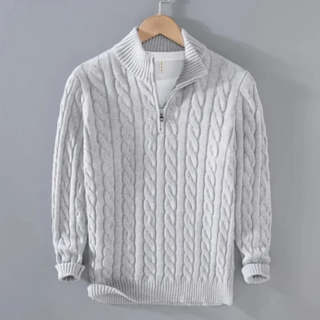 Winster | Stylish Winter Half Zip Cable Knit Sweater For Men