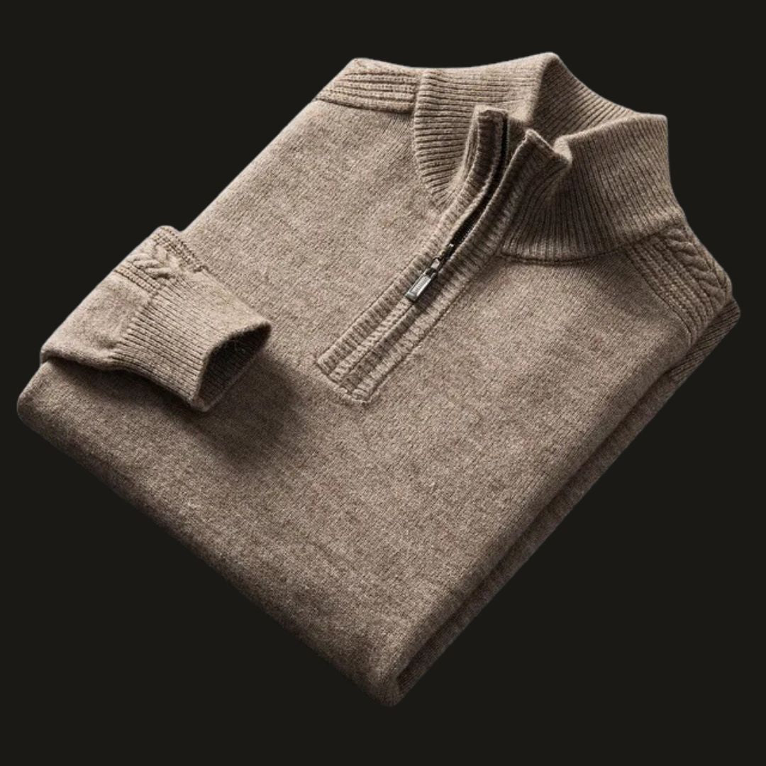 Luxury Wool-Cashmere Half Zip