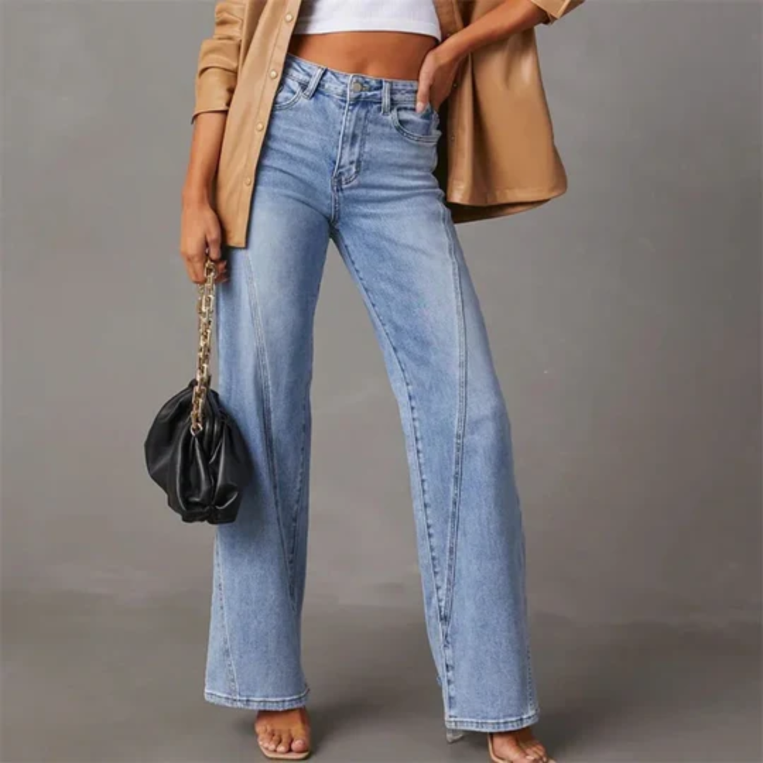 Helena | Light Wash Wide Leg Jeans For Women