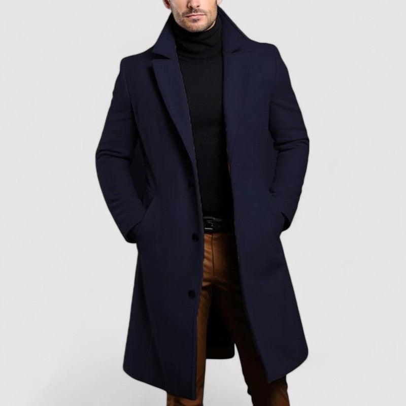 Ancien | Men’s Long Winter Coat in Merino Wool