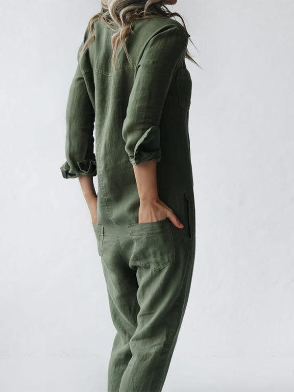 Casual Long Sleeve Jumpsuit