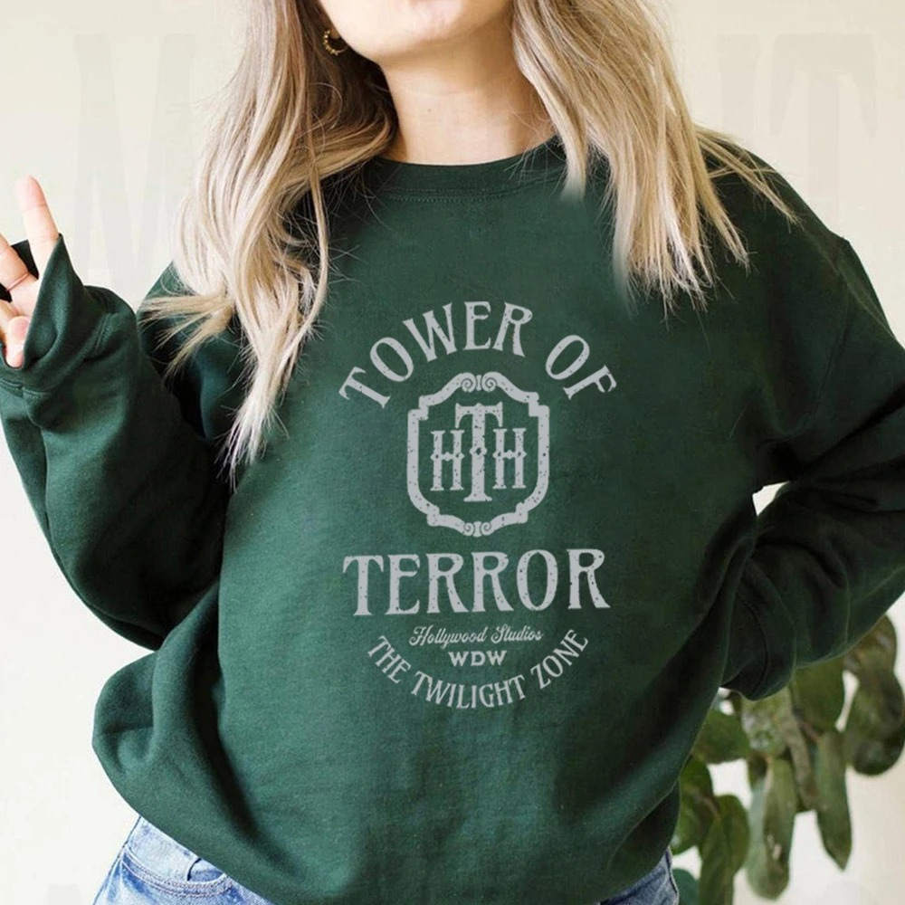 Vintage "Tower of Terror" graphic sweatshirt for cosy days