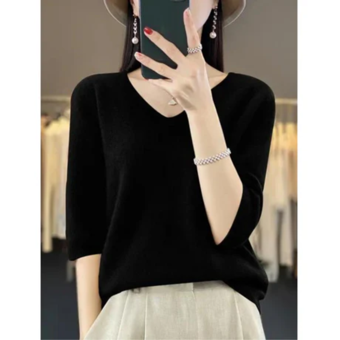 Anya | Casual V Neck Knitted Sweater For Women