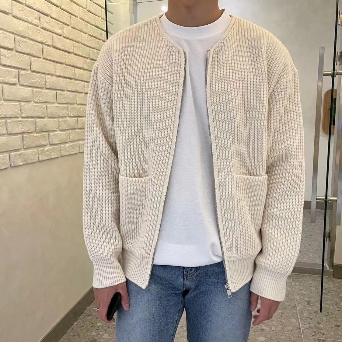 Knitted cardigan for men