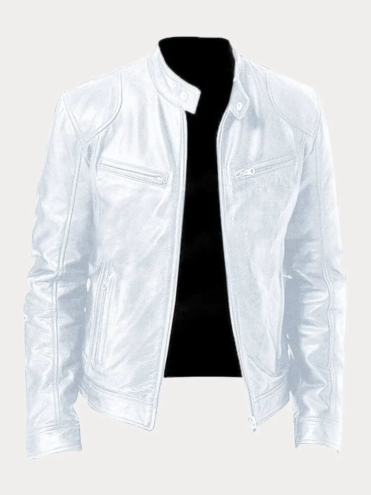 Roberto™ - Men's Biker-Style Leather Jacket