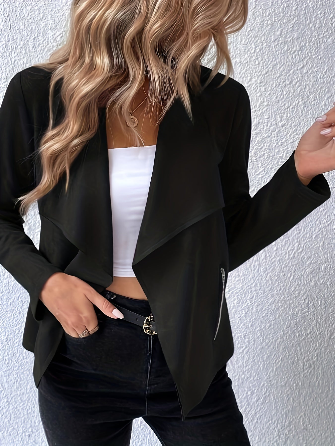 Jacket With Waterfall Collar