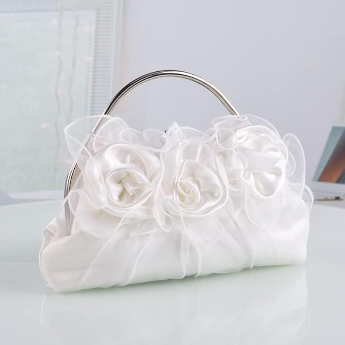 Elegant clutch with floral appliqués