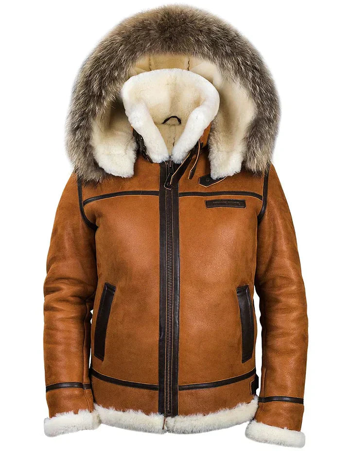 Luxurious winter jacket with hood for men