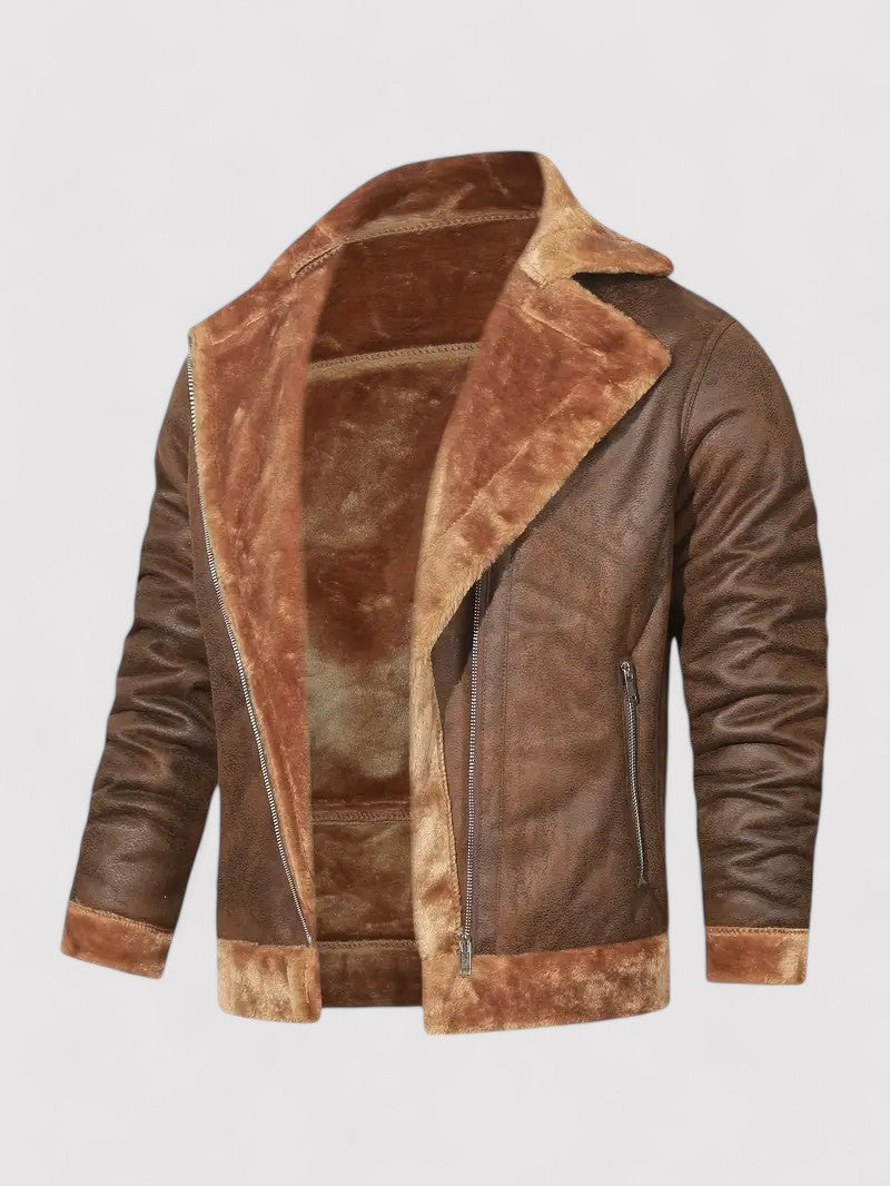 Ancien | Stylish Men's Warm Leather Coat