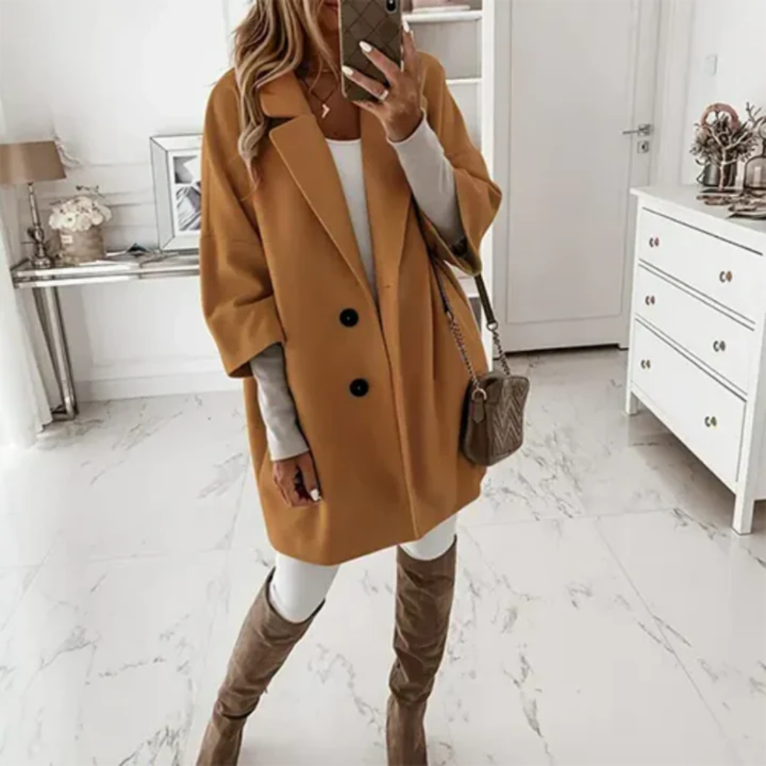 Haley | Lapel Long Winter Coat For Women