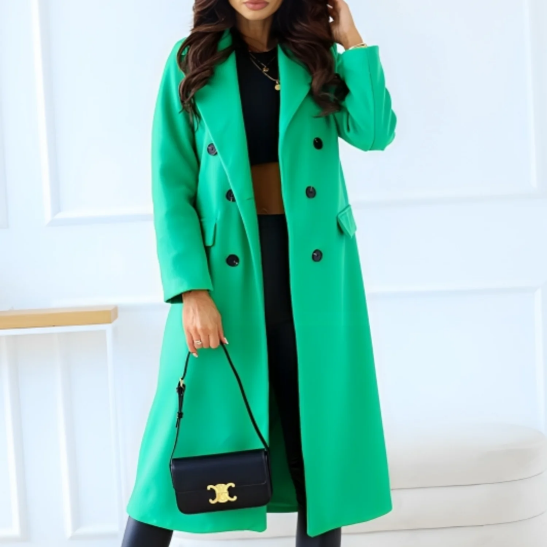 Dhalia | Chic Long Coat With Pocket For Women