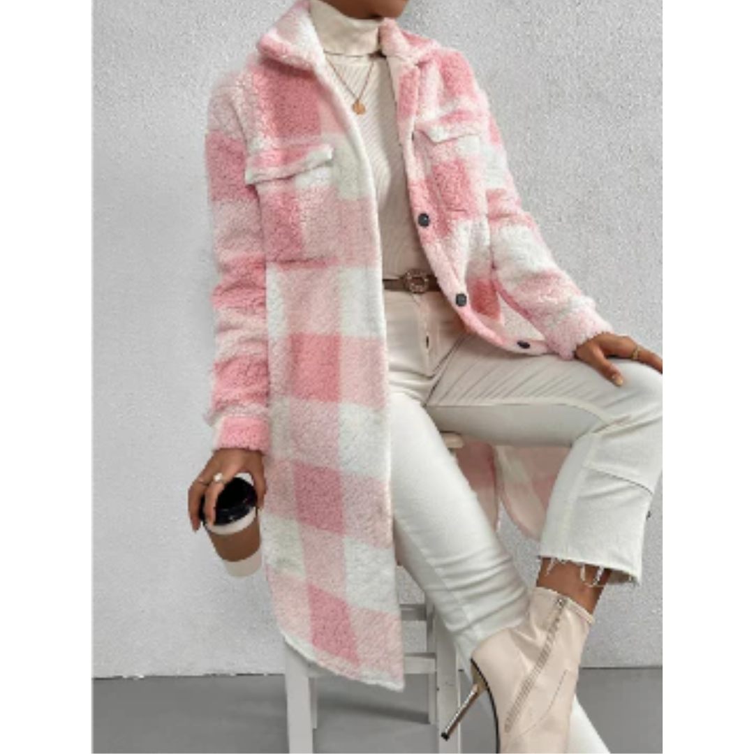 Liv | Plaid Teddy Coat For Women