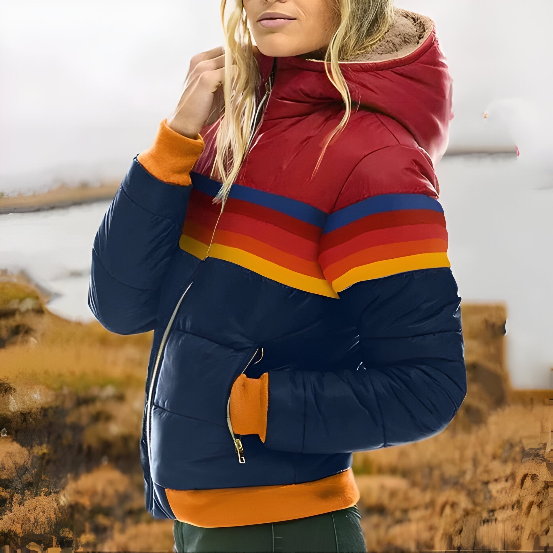 Retro hoodie jacket for women