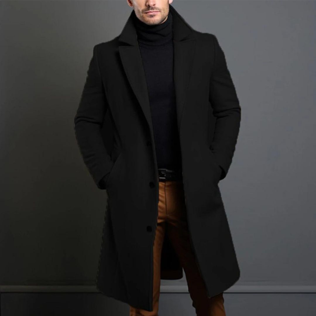 Autumn / winter Long Trench Coat For Men