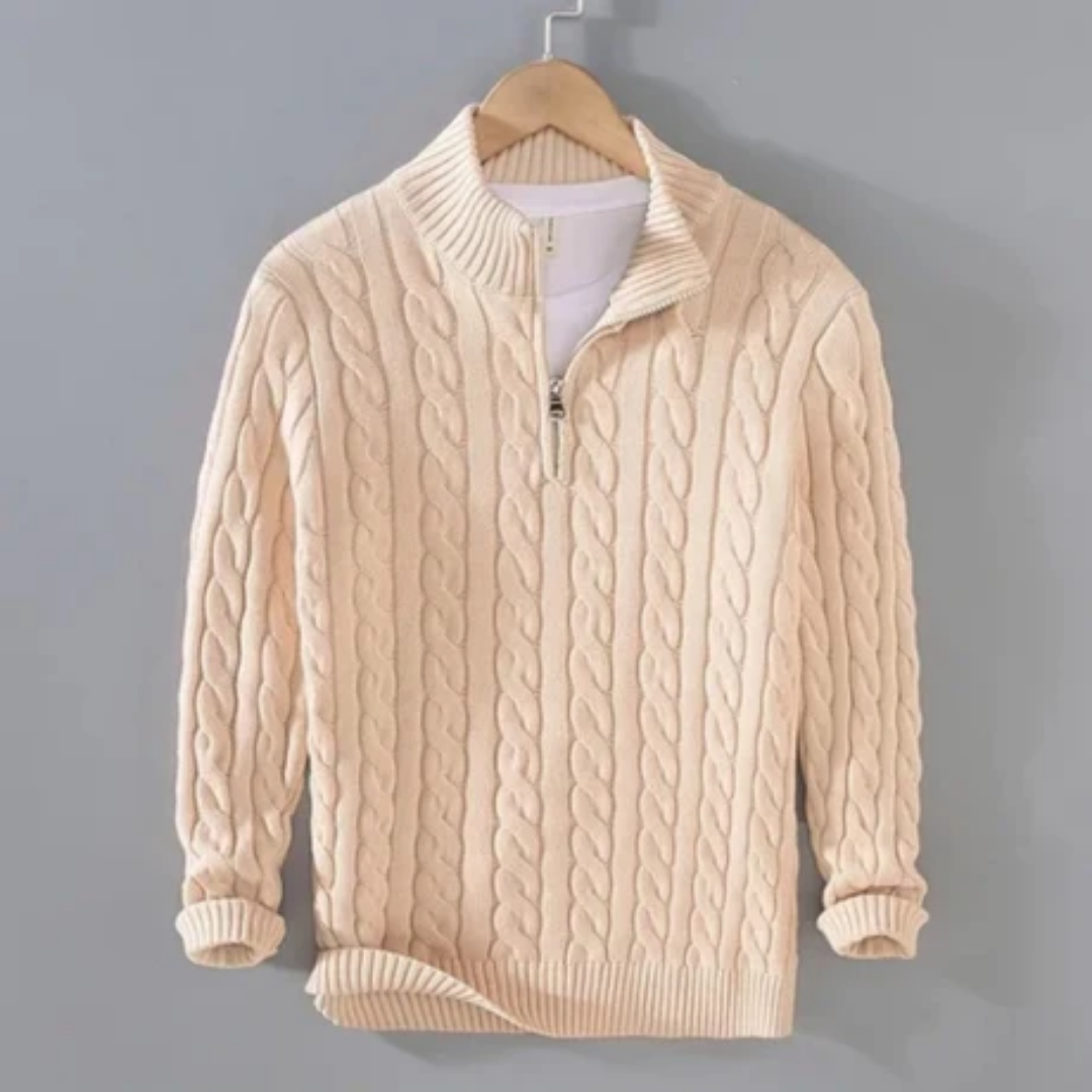 Winster | Stylish Winter Half Zip Cable Knit Sweater For Men