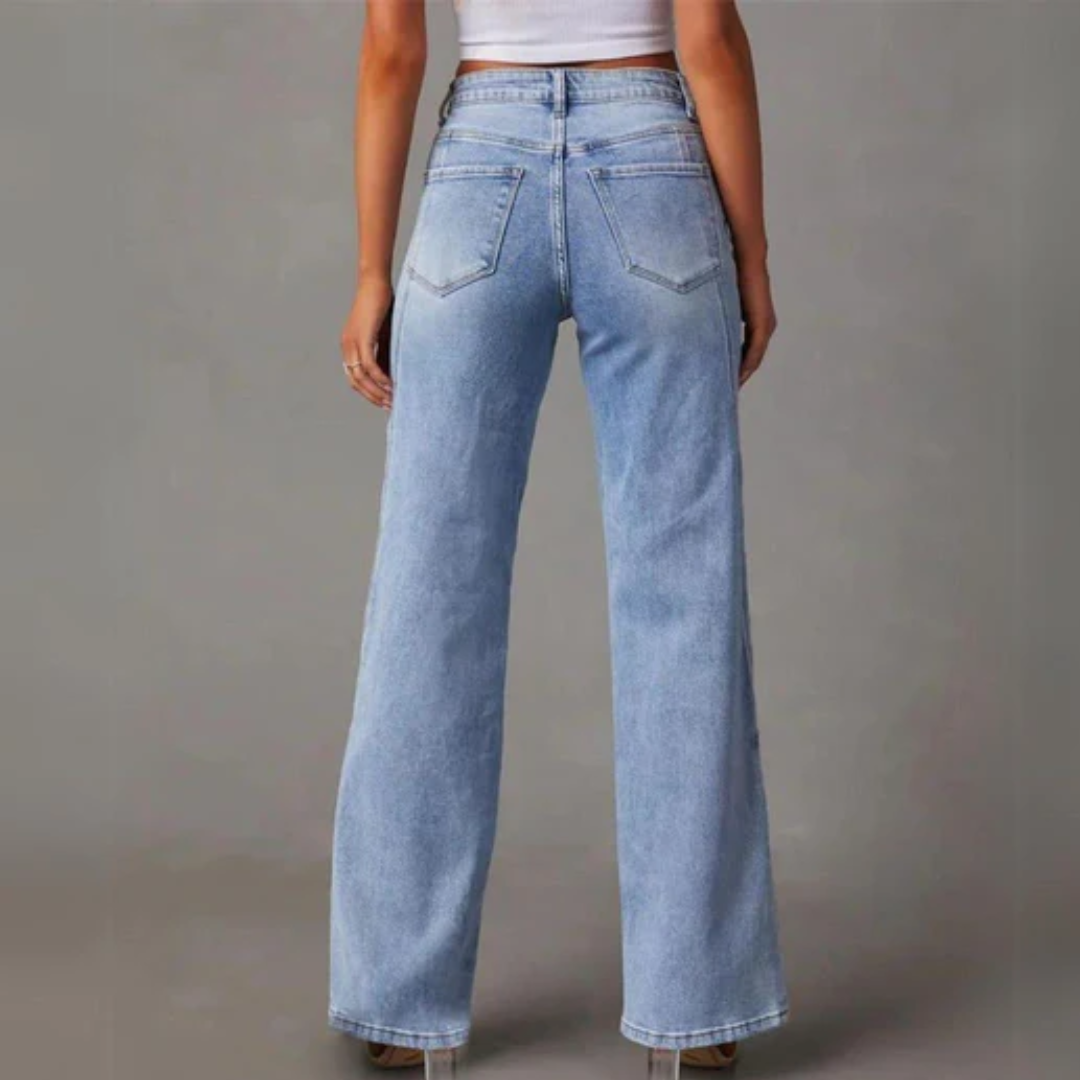 Helena | Light Wash Wide Leg Jeans For Women