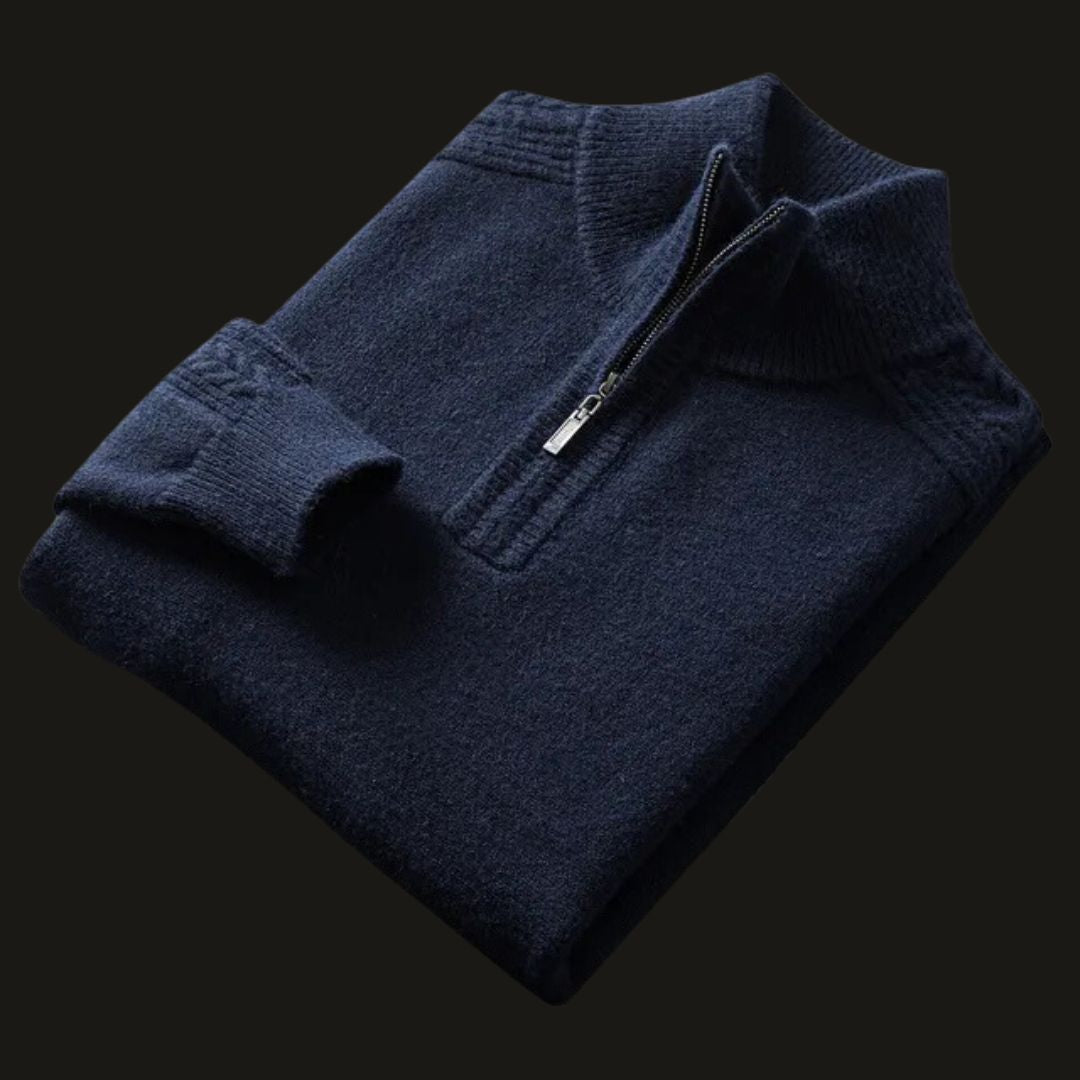 Luxury Wool-Cashmere Half Zip