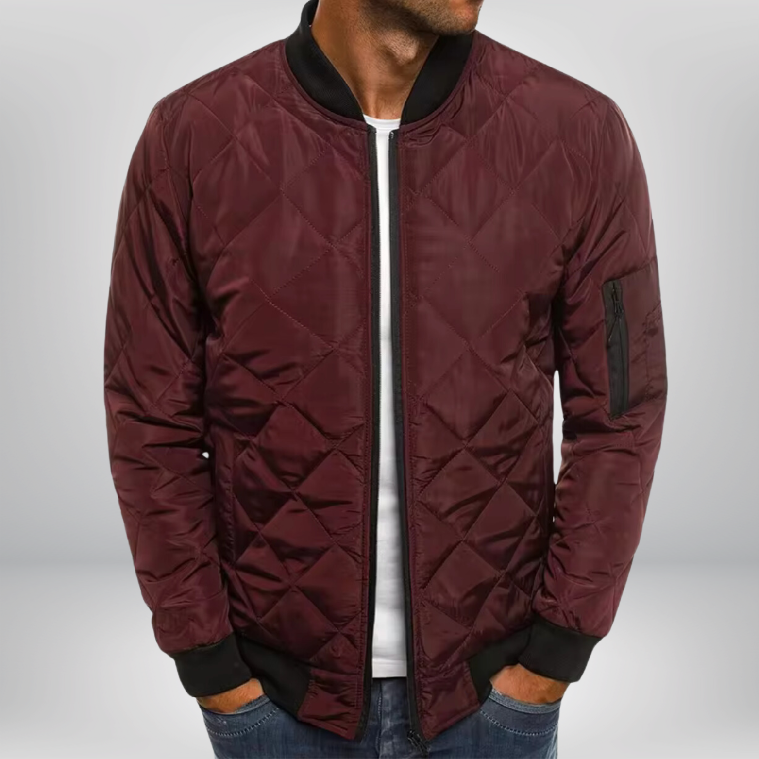 Padded bomber jacket for men