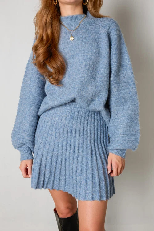 Elara - Elegant Pleated Sweater and Skirt