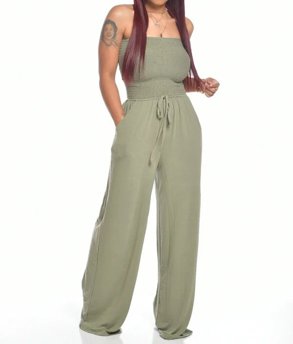 Emma - Comfortable and Elegant Strapless Jumpsuit