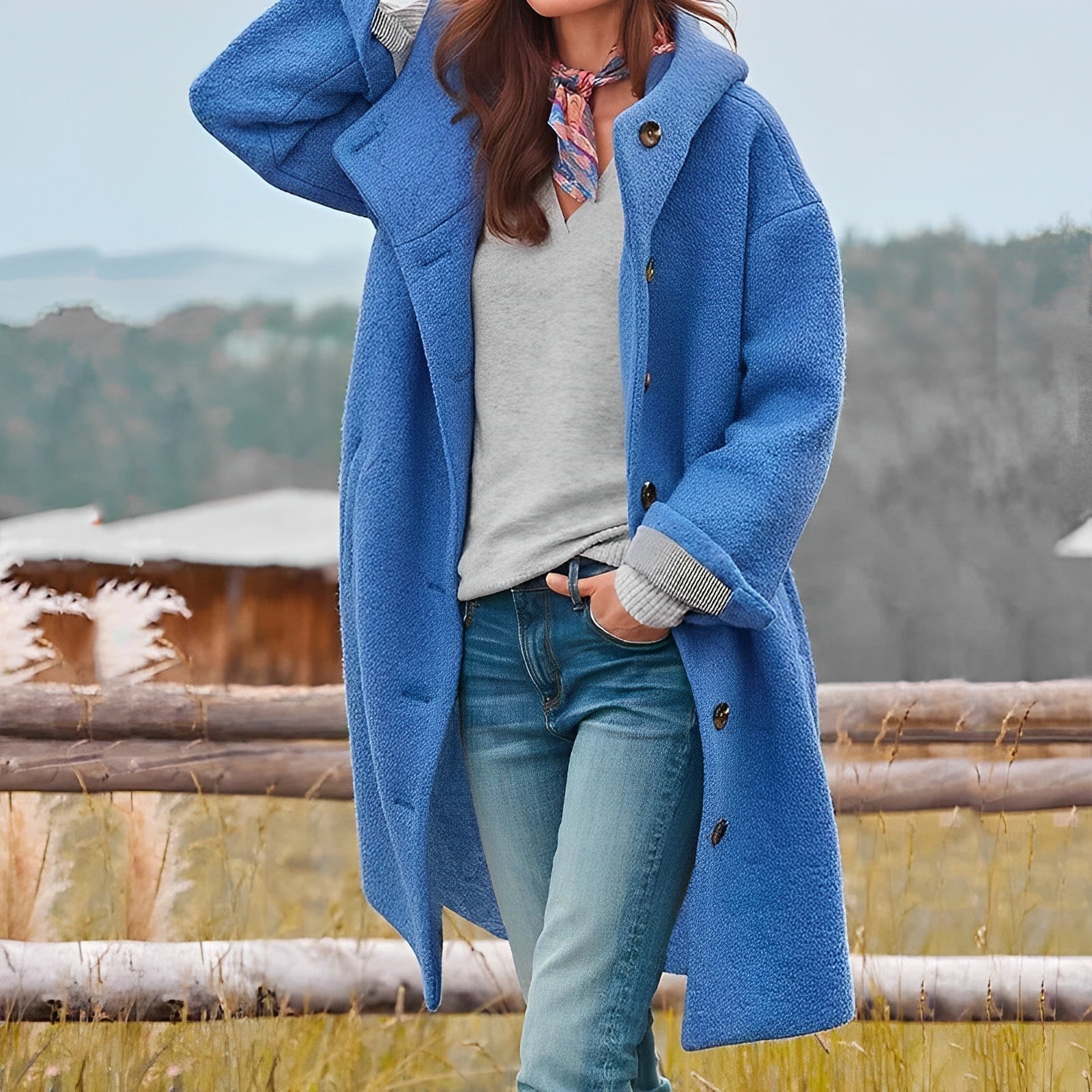 Layla | Long hooded coat for women