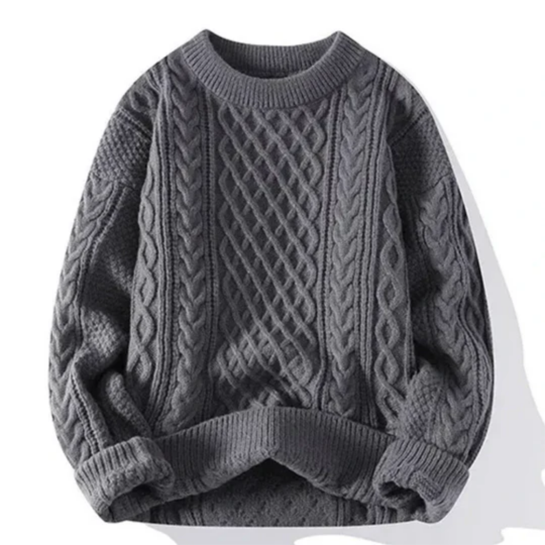 Norivi | Winter Warm Round Neck Cable Knit Sweater For Men