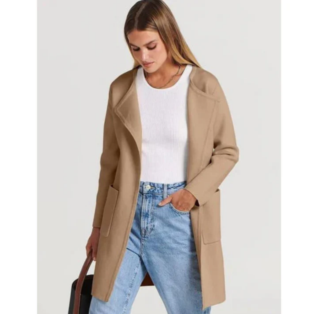 Thelma | Chic Double Side Pocket Coat For Women