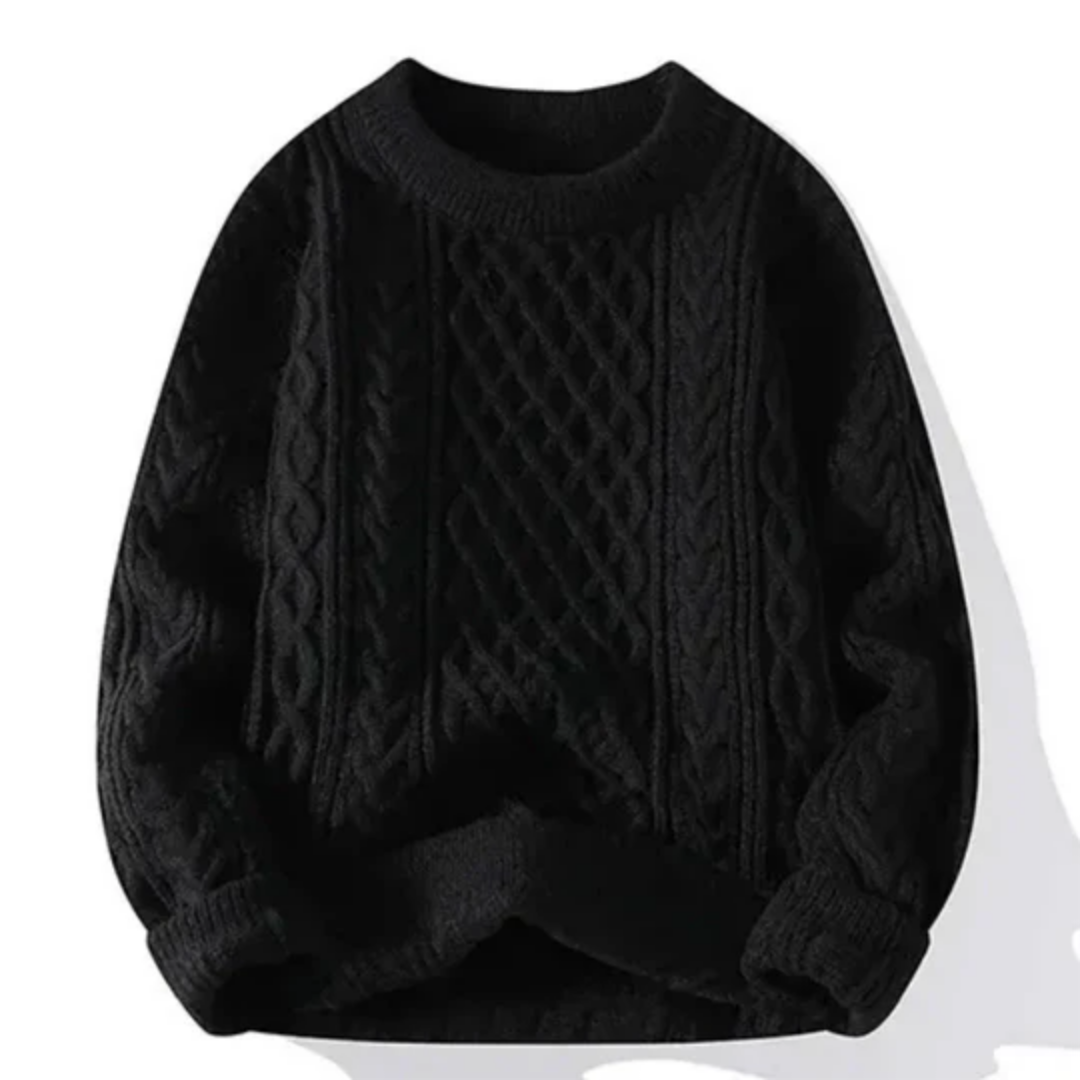 Norivi | Winter Warm Round Neck Cable Knit Sweater For Men