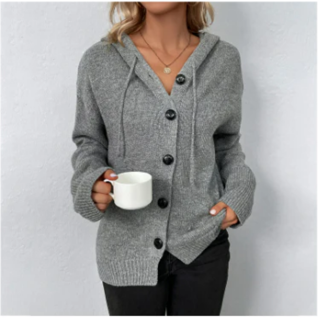 Lizzie | Winter Knitted Jacket With Hood For Women