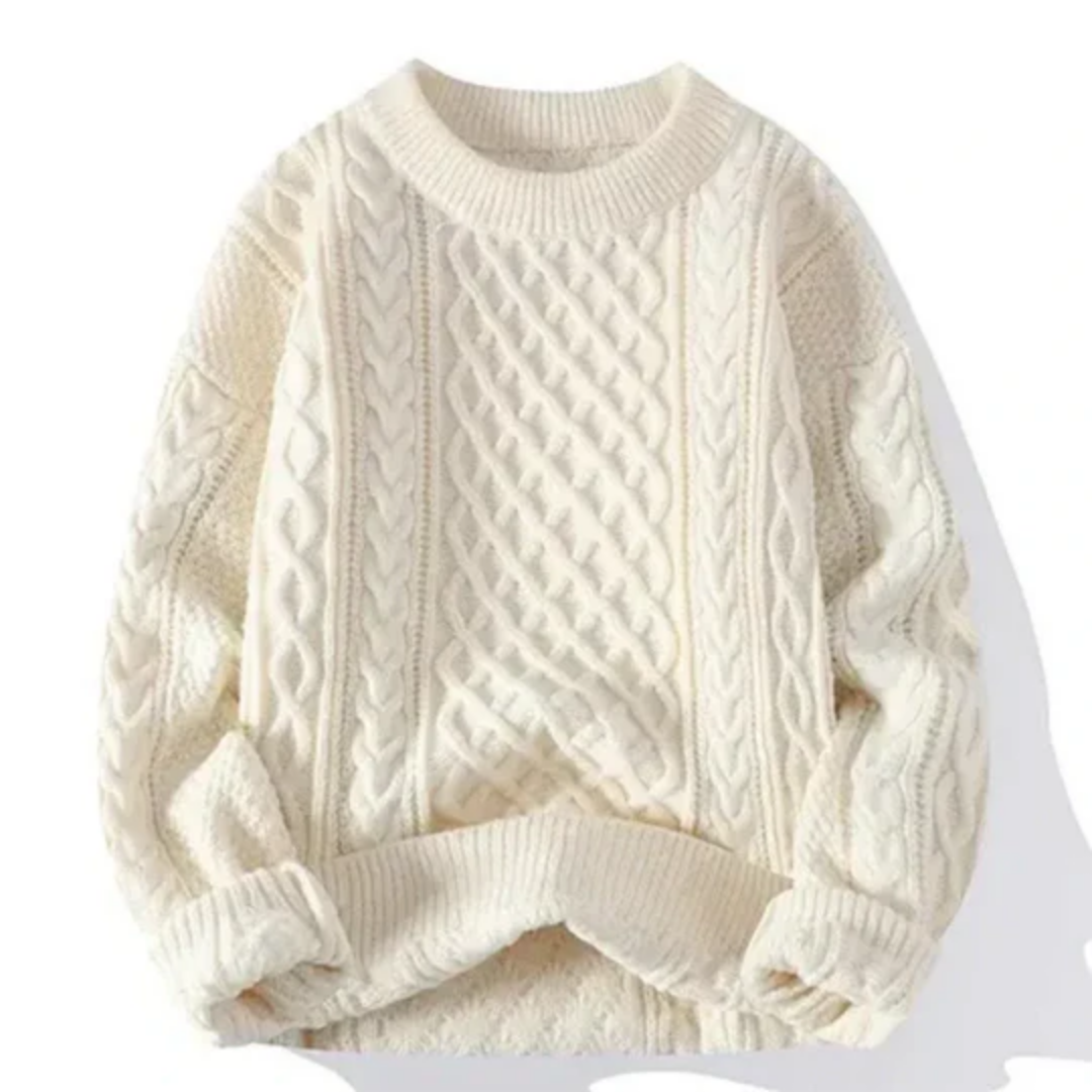 Norivi | Winter Warm Round Neck Cable Knit Sweater For Men