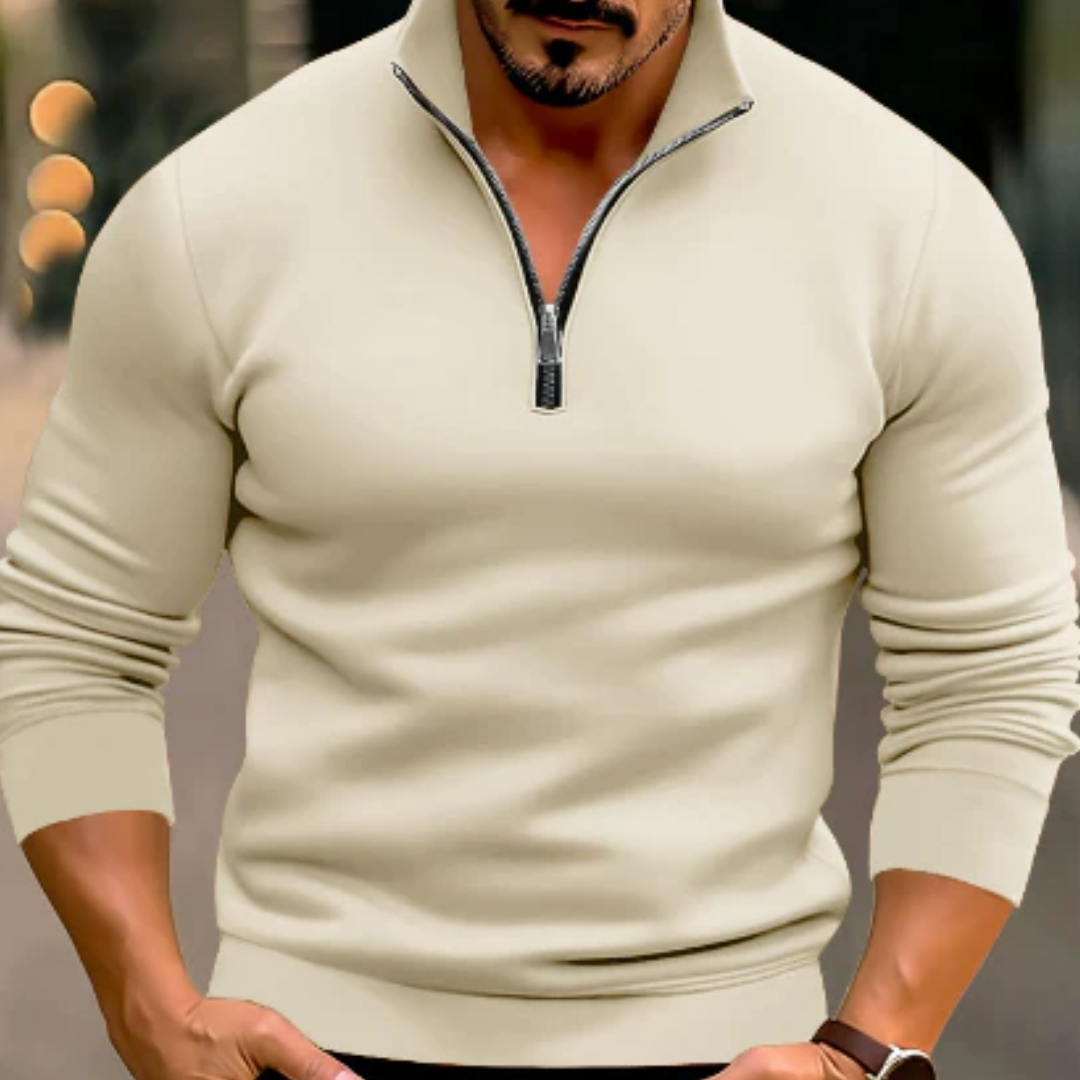 Donie | Half Zip Tight Sweater For Men