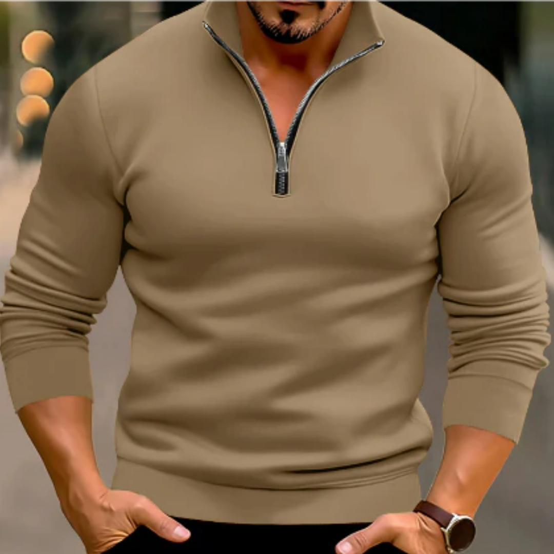 Donie | Half Zip Tight Sweater For Men