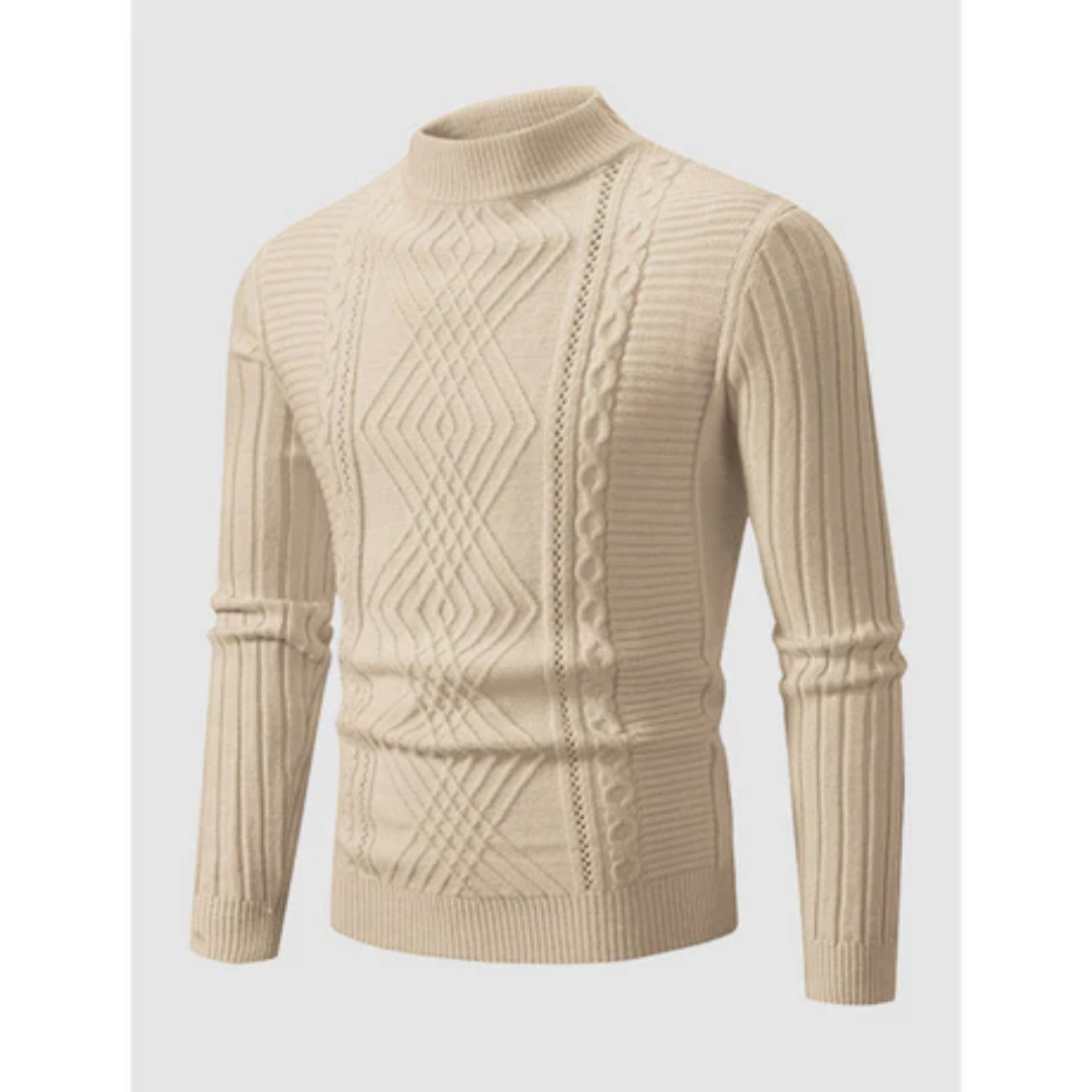 Claudios | Winter Cable Tie Turtle Neck Sweater For Men