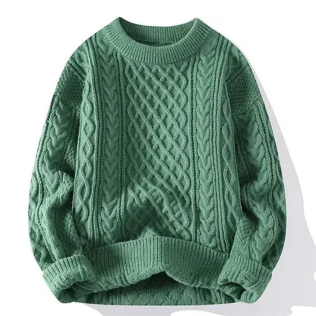 Norivi | Winter Warm Round Neck Cable Knit Sweater For Men