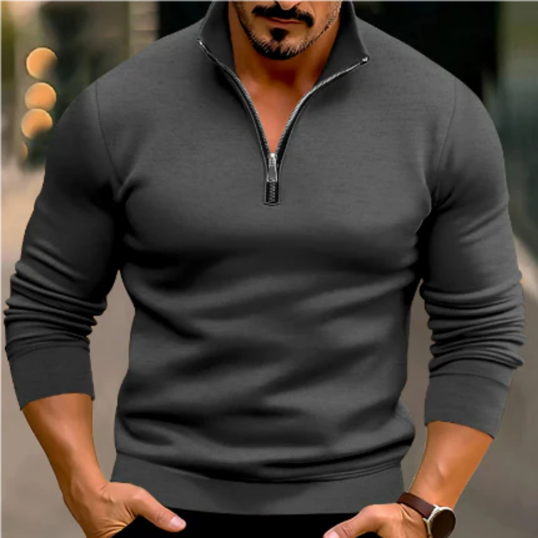 Donie | Half Zip Tight Sweater For Men