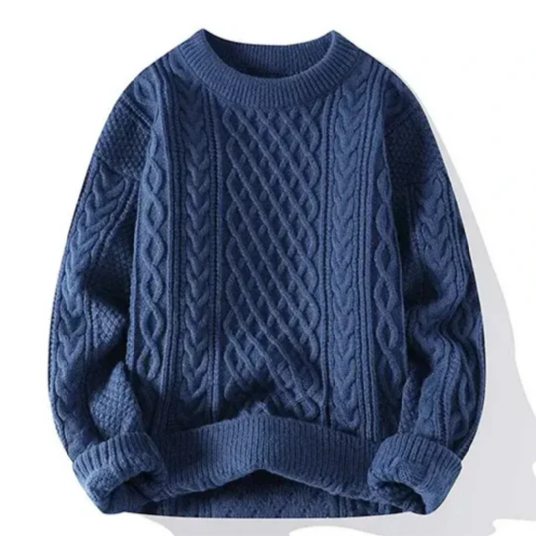 Norivi | Winter Warm Round Neck Cable Knit Sweater For Men