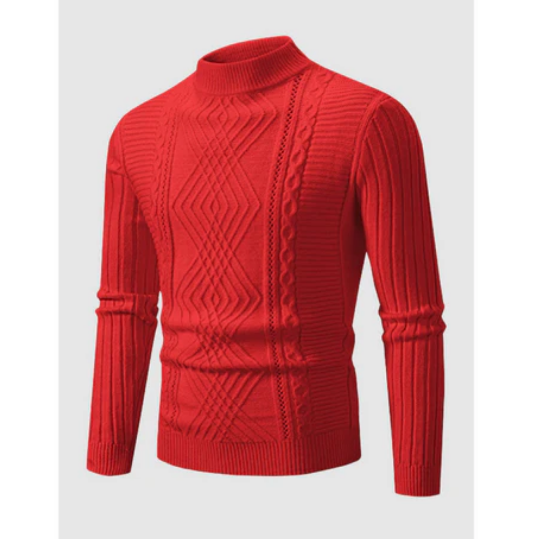 Claudios | Winter Cable Tie Turtle Neck Sweater For Men