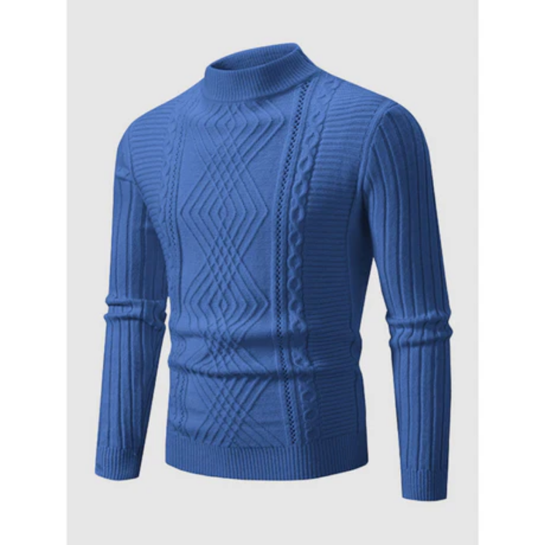 Claudios | Winter Cable Tie Turtle Neck Sweater For Men