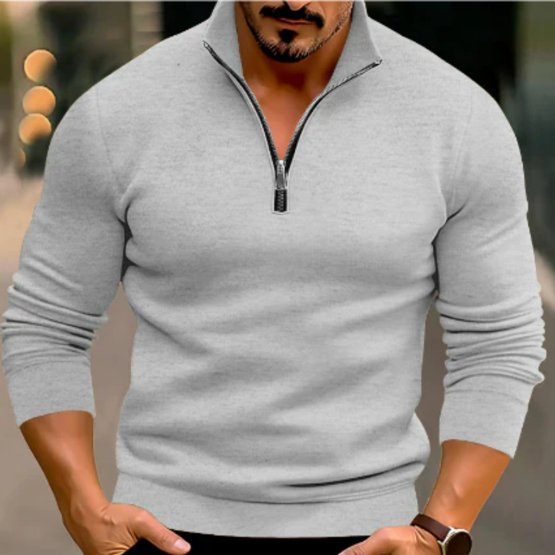 Donie | Half Zip Tight Sweater For Men