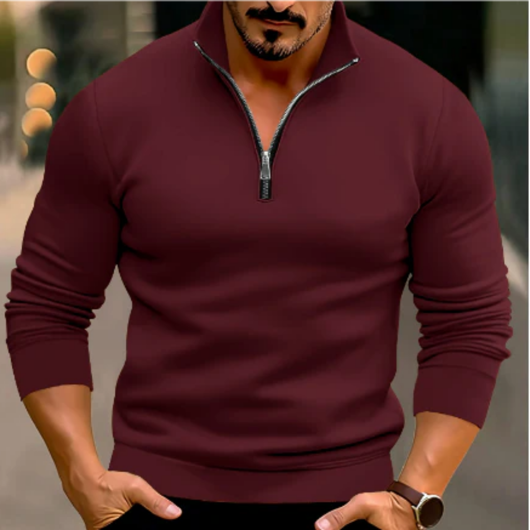 Donie | Half Zip Tight Sweater For Men