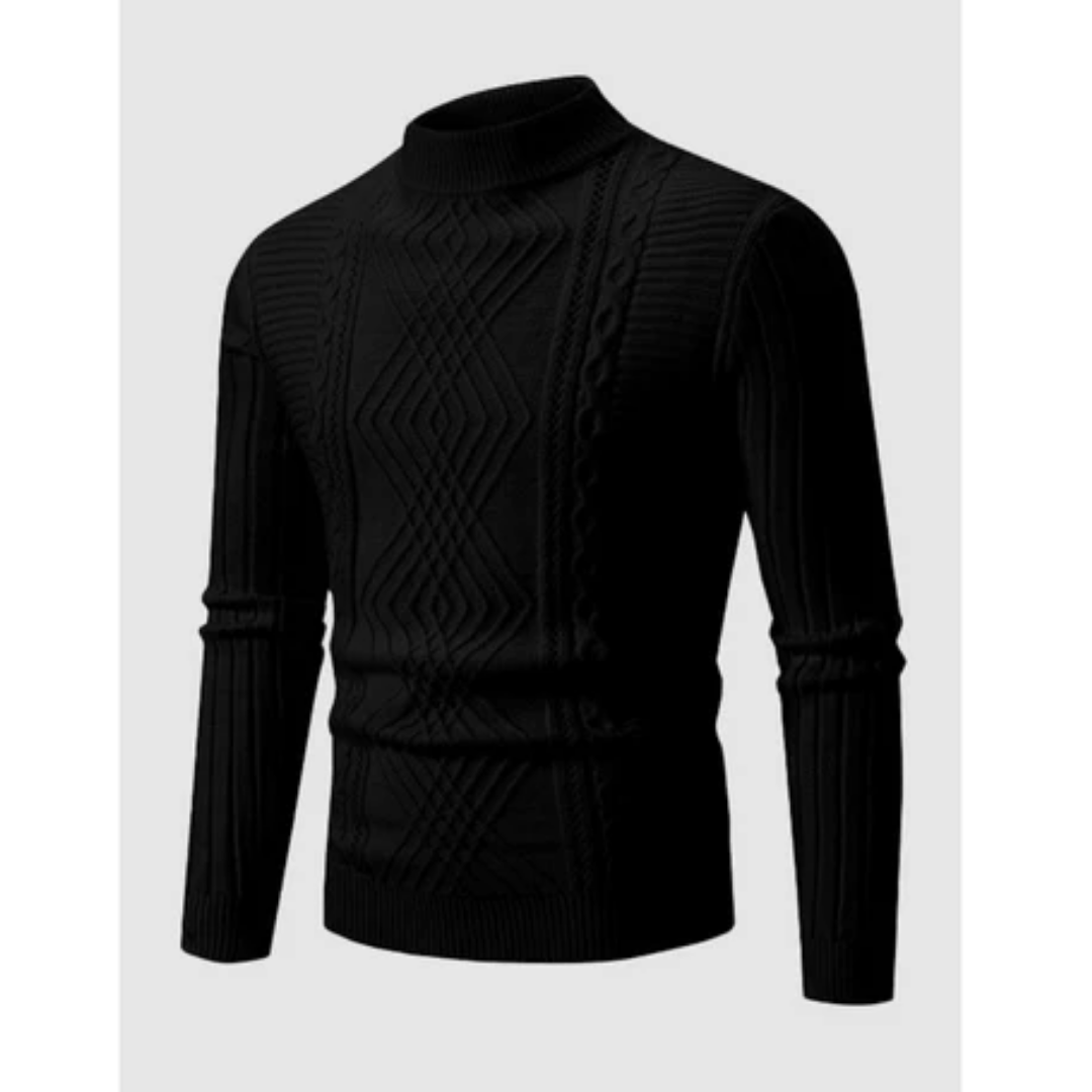 Claudios | Winter Cable Tie Turtle Neck Sweater For Men