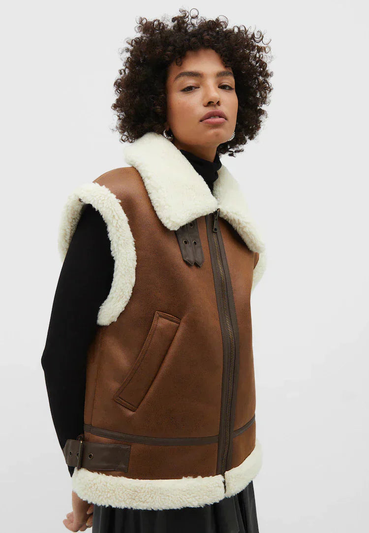 Jade Leather Bodywarmer - Warm & Trendy