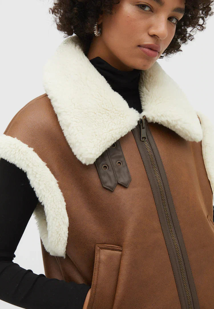 Jade Leather Bodywarmer - Warm & Trendy