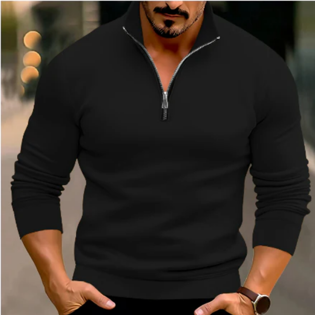 Donie | Half Zip Tight Sweater For Men