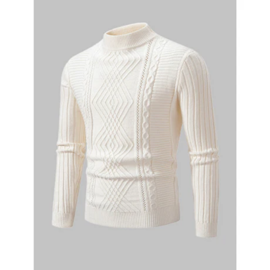 Claudios | Winter Cable Tie Turtle Neck Sweater For Men