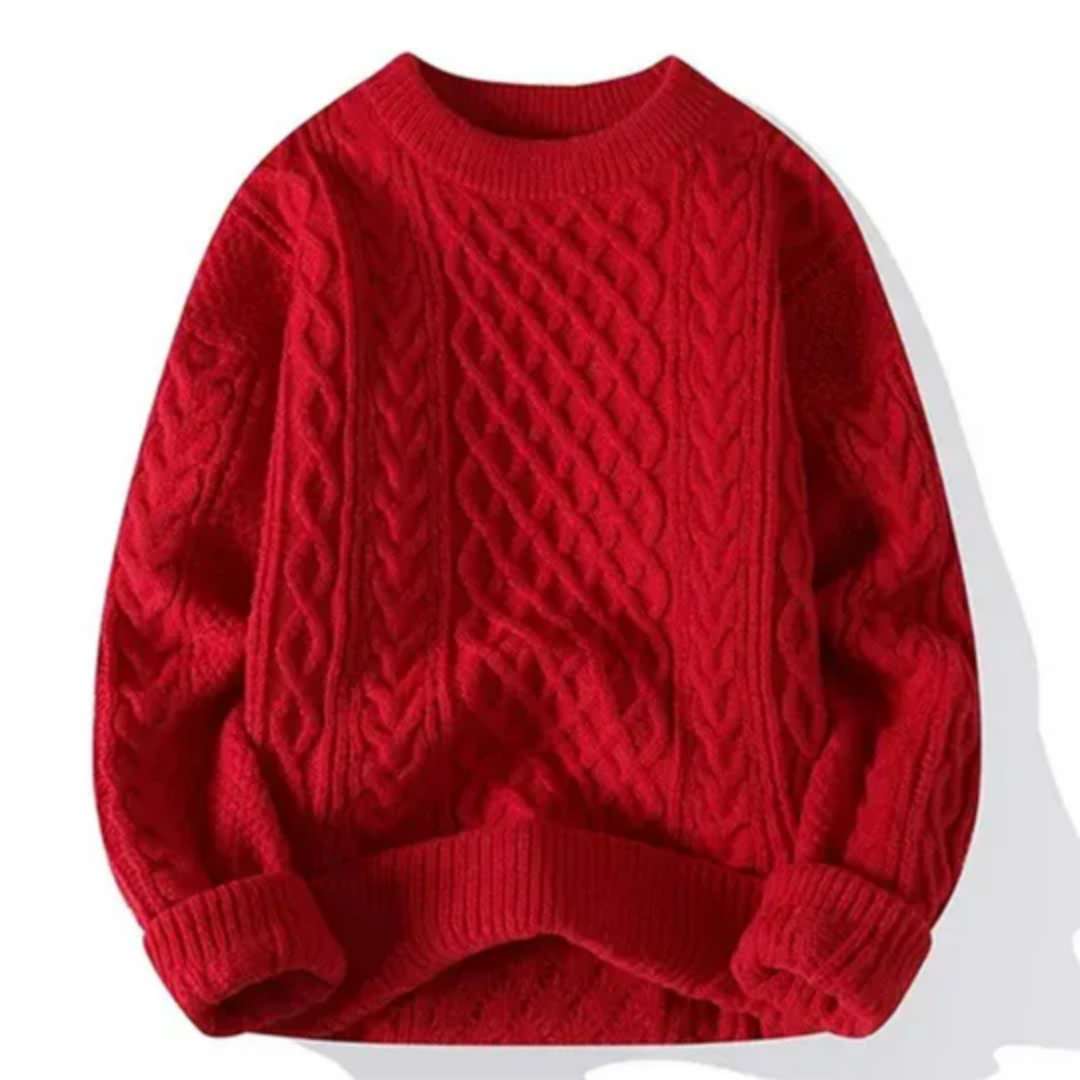 Norivi | Winter Warm Round Neck Cable Knit Sweater For Men