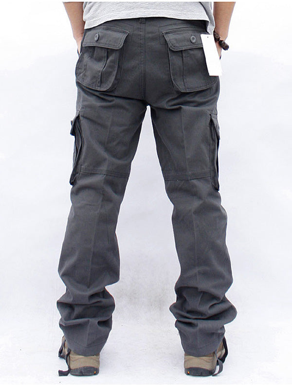 Men's casual 6-pocket straight cargo pants